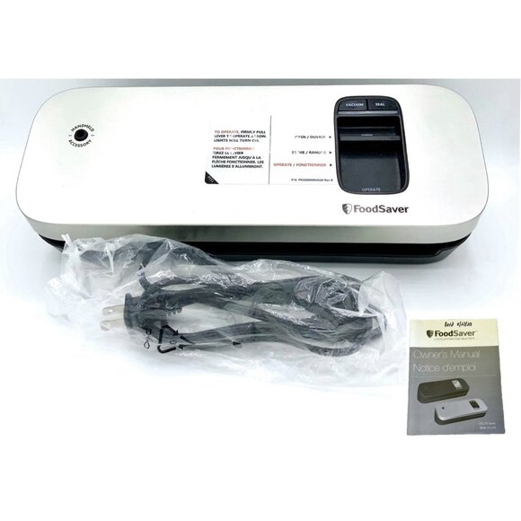 FoodSaver VS1198 Space Saver Food Vacuum Sealer 90W Silver Tested Works - Picture 1 of 13